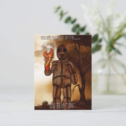 Voodoo 2 "Herz und Feuer" FUNNY Postkarte (Stehend Vorderseite)