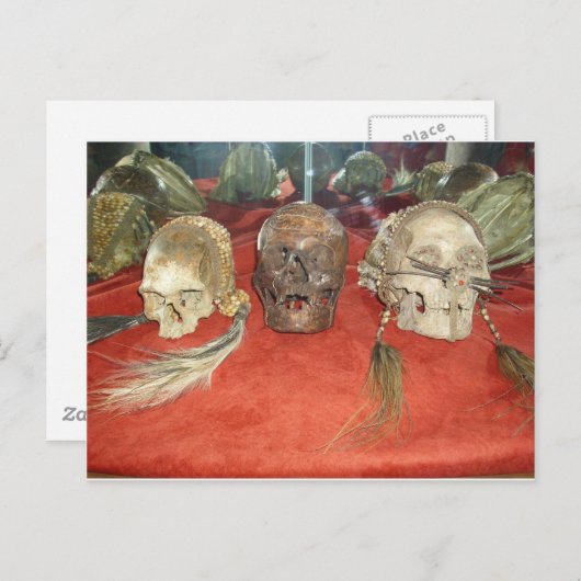 Voodoo-Anzeige für Schrumpfköpfe Postkarte (Vorne/Hinten)