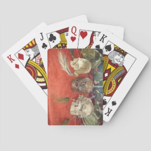 Voodoo-Bilddarstellung mit schrunkenen Leiterköpfe Spielkarten