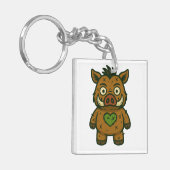 Voodoo Boar - Patchy Warrior Piglet Schlüsselanhänger (Vorderseite links)