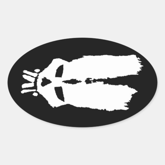 Voodoo Button "Skull Bunny" Maske Ovaler Aufkleber (Vorderseite)