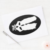 Voodoo Button "Skull Bunny" Maske Ovaler Aufkleber (Umschlag)