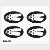 Voodoo Button "Skull Bunny" Maske Ovaler Aufkleber (Blatt)