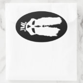 Voodoo Button "Skull Bunny" Maske Ovaler Aufkleber (Tasche)