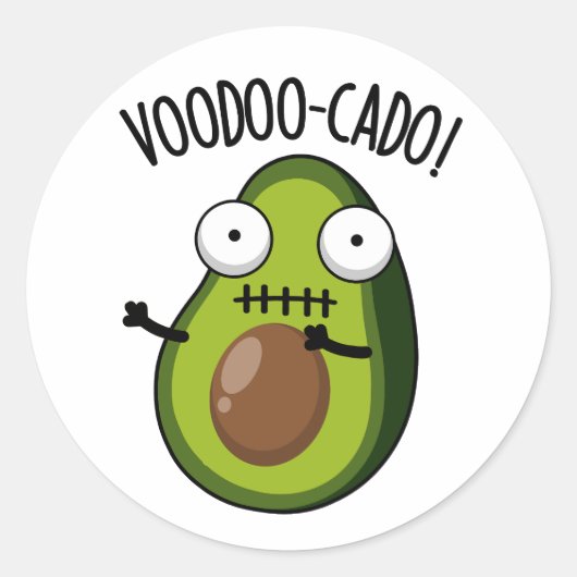 Voodoo-cado Funny Avocado Pub Runder Aufkleber (Vorderseite)