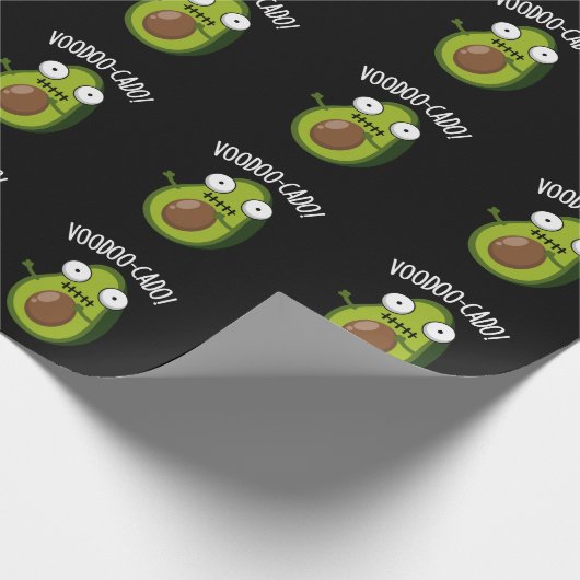 Voodoo-cado Funny Avocado Pun Dark BG Geschenkpapier (Ecke)