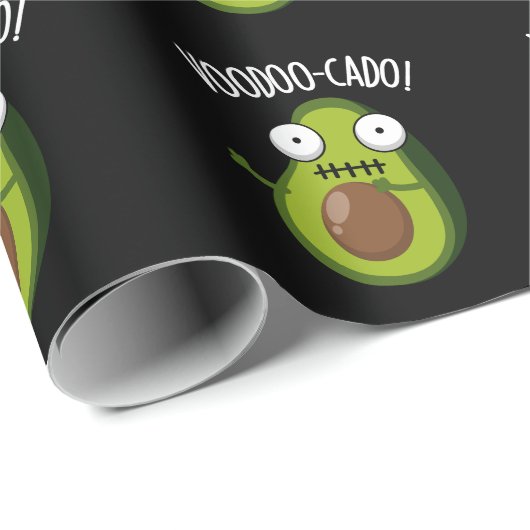 Voodoo-cado Funny Avocado Pun Dark BG Geschenkpapier (Rolleneckpunkt)