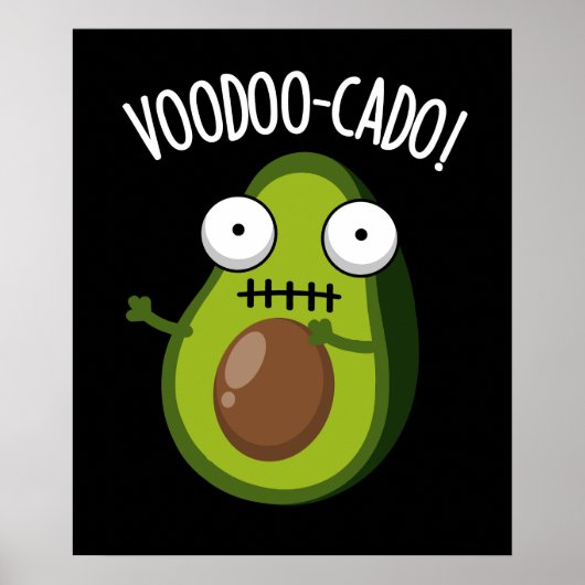 Voodoo-cado Lustiger Avocado-Spruch Dunkler Hinter Poster (Vorne)