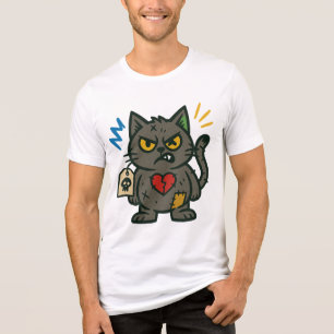 Voodoo Cat - Design des Cartoon "Grumpy Charm" Tri-Blend Shirt