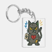 Voodoo Cat - Grumpy Charm Schlüsselanhänger (Vorderseite links)