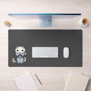 Voodoo Cat on Dark Gray Schreibtischunterlage