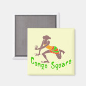 Voodoo Dancer Congo Square Magnet (Vorderseite/Rückseite)