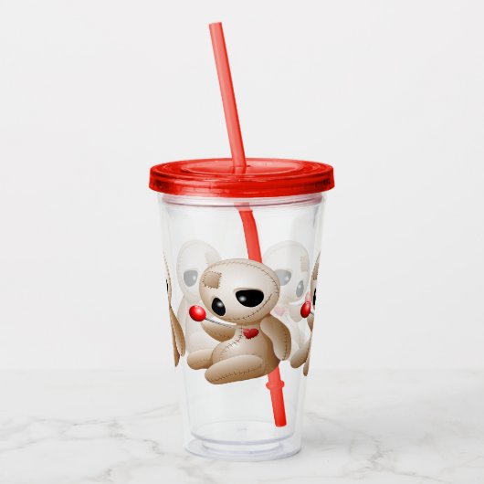 Voodoo Doll Cartoon in der Liebe Acryltrinkbecher (Links)