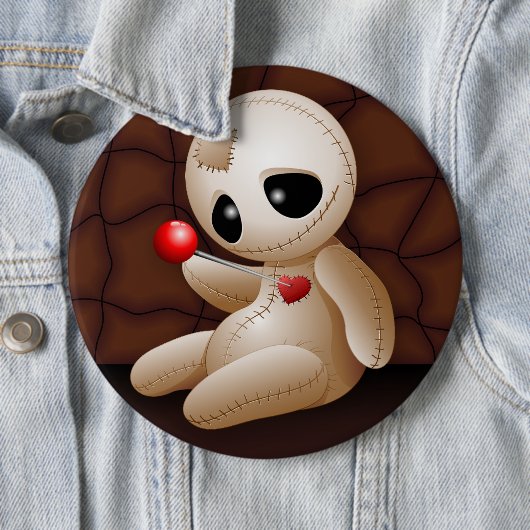 Voodoo Doll Cartoon in der Liebe Button (Beispiel)