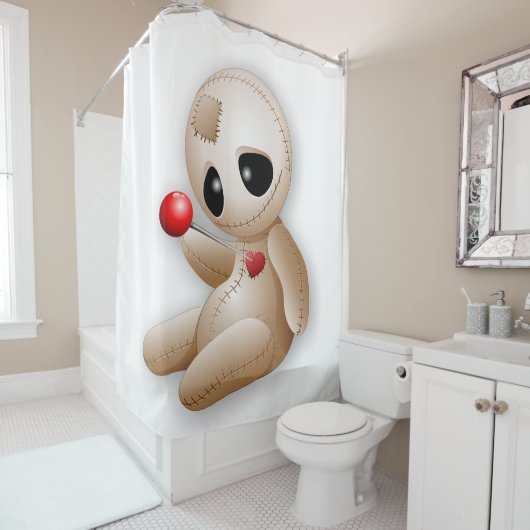 Voodoo Doll Cartoon in der Liebe Duschvorhang (Beispiel)