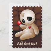 Voodoo Doll Cartoon in der Liebe Einladung (Vorderseite)