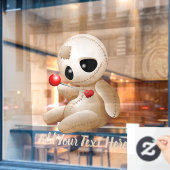 Voodoo Doll Cartoon in der Liebe Fensteraufkleber (Café-Fenster)