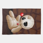 Voodoo Doll Cartoon in der Liebe Geschirrtuch (Horizontal)