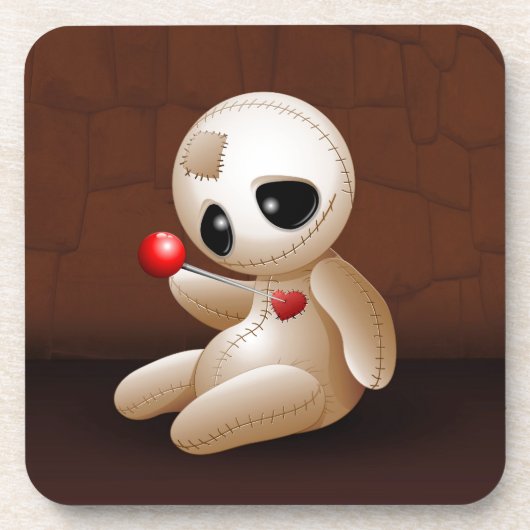 Voodoo Doll Cartoon in der Liebe Getränkeuntersetzer (Vorderseite)