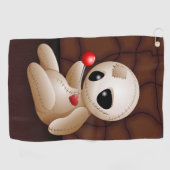 Voodoo Doll Cartoon in der Liebe Golfhandtuch (Horizontal)