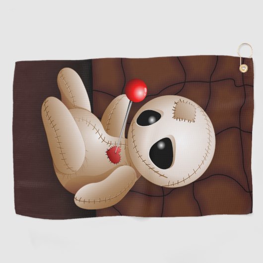 Voodoo Doll Cartoon in der Liebe Golfhandtuch (Horizontal)