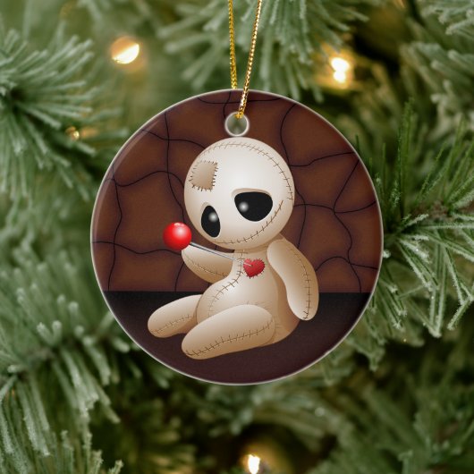 Voodoo Doll Cartoon in der Liebe Keramik Ornament (Baum)
