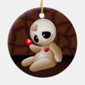 Voodoo Doll Cartoon in der Liebe Keramik Ornament (Hinten)