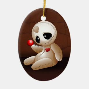 Voodoo Doll Cartoon in der Liebe Keramikornament