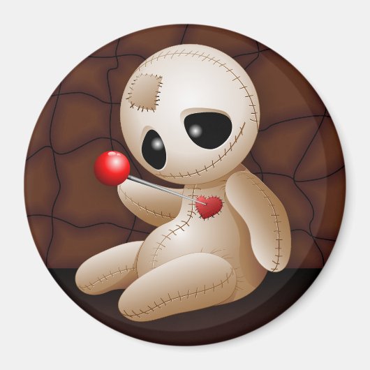 Voodoo Doll Cartoon in der Liebe Magnet (Vorne)