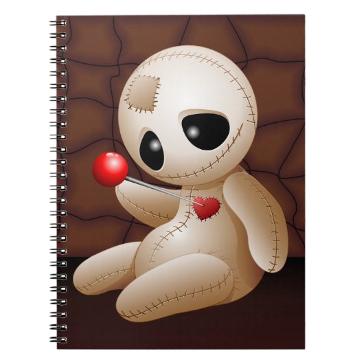 Voodoo Doll Cartoon in der Liebe Notizblock (Vorderseite)
