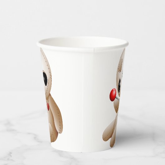 Voodoo Doll Cartoon in der Liebe Pappbecher (Rechts)