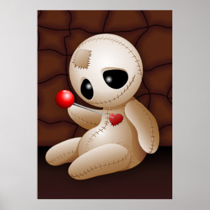 Voodoo Doll Cartoon in der Liebe Poster