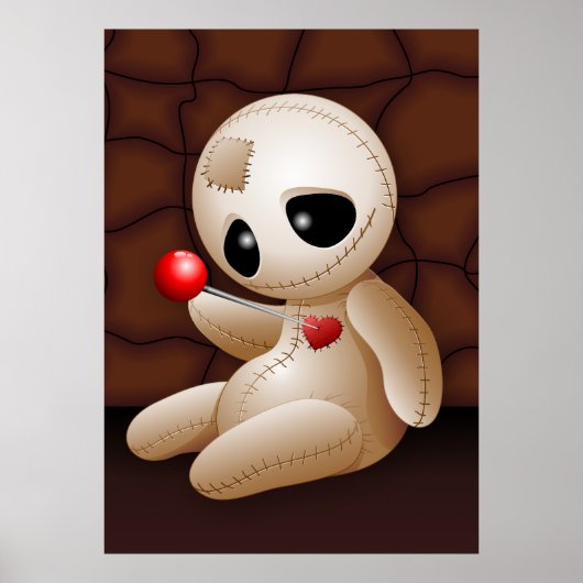 Voodoo Doll Cartoon in der Liebe Poster (Vorne)