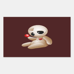 Voodoo Doll Cartoon in der Liebe Rechteckiger Aufkleber