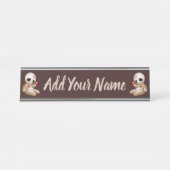 Voodoo Doll Cartoon in der Liebe Schreibtischnamensplakette (Vorderseite )