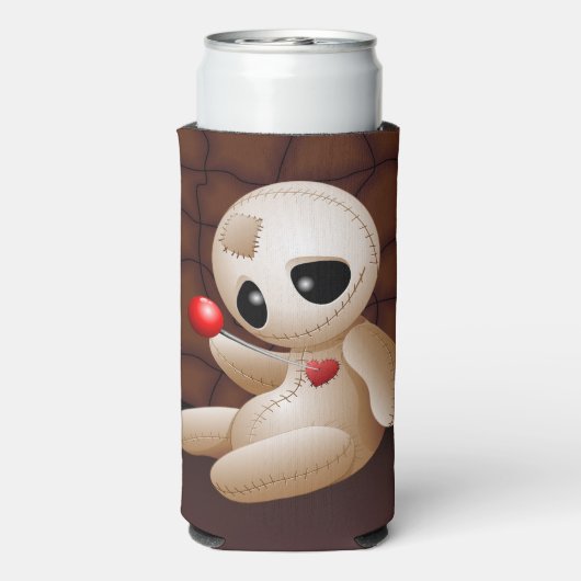 Voodoo Doll Cartoon in der Liebe Selters Dosenkühler (Seltzer Rückseite)