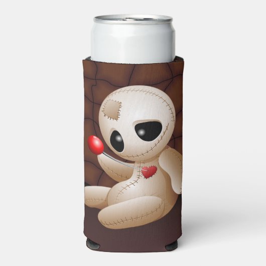 Voodoo Doll Cartoon in der Liebe Selters Dosenkühler (Seltzer Vorderseite)