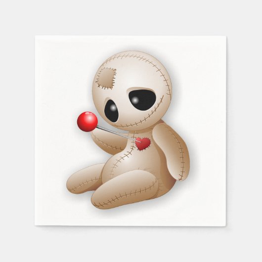 Voodoo Doll Cartoon in der Liebe Serviette (Vorderseite)