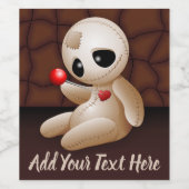 Voodoo Doll Cartoon in der Liebe Weinetikett (Einzelnes Label)