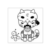 Voodoo Doll Cat Gummistempel (Prägung)