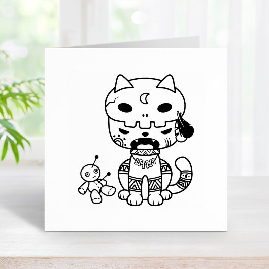 Voodoo Doll Cat Gummistempel