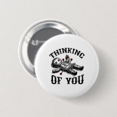 Voodoo Doll denken Sie lustig Goth Halloween C Button (Vorne & Hinten)