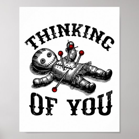 Voodoo Doll denken Sie lustig Goth Halloween C Poster (Vorne)