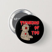 Voodoo Doll Funny Halloween Horror Button (Vorne & Hinten)