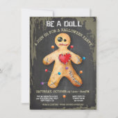 Voodoo Doll Halloween-Party Einladung (Vorderseite)