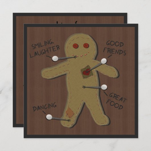 Voodoo Doll Halloween-Party Einladung (Vorne/Hinten)