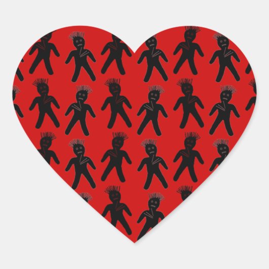 Voodoo Doll Herz-Aufkleber (Vorderseite)