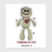 Voodoo Doll Herzstück Buttone heften Denken Sie an Aufkleber (Blatt)