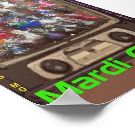 Voodoo Doll Mardi Gras Poster (Ecke)