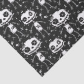 Voodoo Doll Pattern Schwarz & Weiß Decoupage Seidenpapier (Detail)